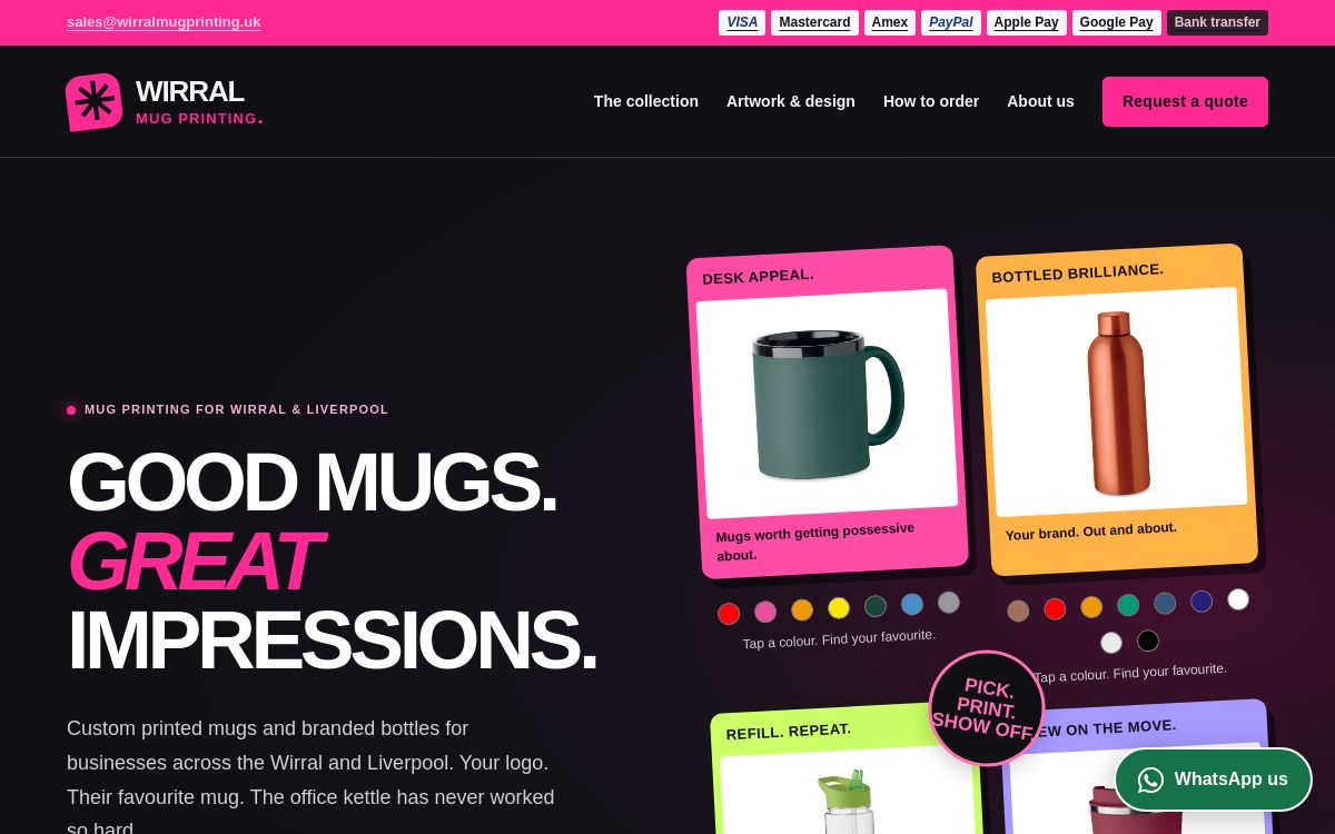 Wirral Mug Printing website design preview